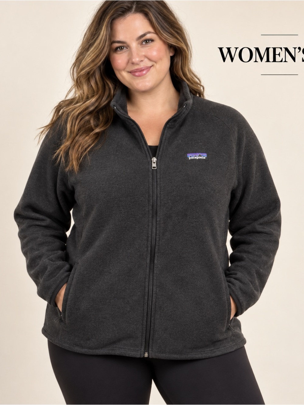 Patagonia Women’s XL Full-Zip Teddy Fleece Jacket —Black